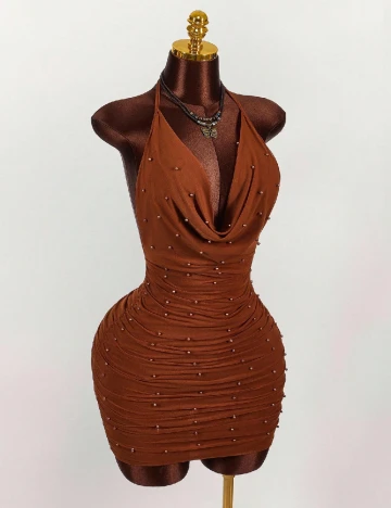 Rochie scurta SHEIN, maro