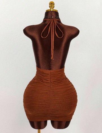 Rochie scurta SHEIN, maro