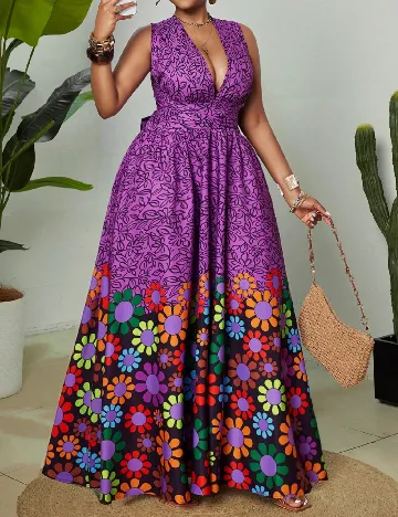Rochie lunga SHEIN CURVE, floral print