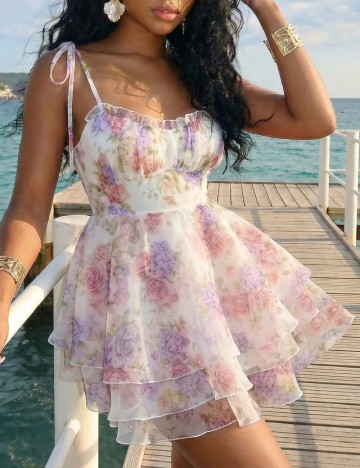 Rochie scurta SHEIN, floral print