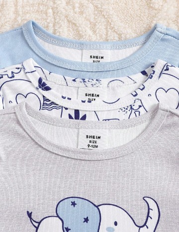 Set pijamale 3 perechi Shein Kids, mix culori