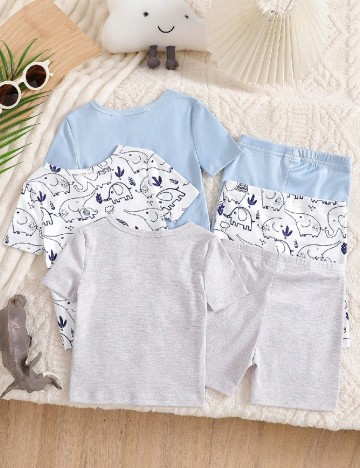 Set pijamale 3 perechi Shein Kids, mix culori