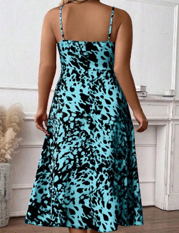 Rochie medie SHEIN CURVE, albastru/negru