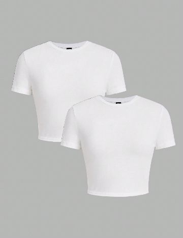 Set topuri 2 bucati SHEIN, alb