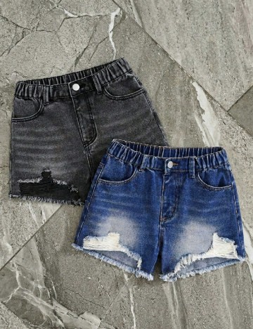 Set Pantaloni scurti 2 perechi Shein Kids, mix culori