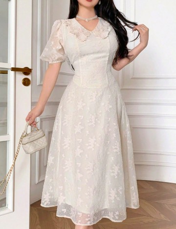 Rochie medie SHEIN, ecru