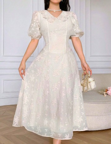 Rochie medie SHEIN, ecru