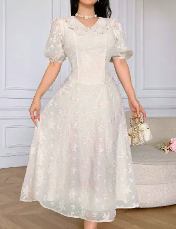 Rochie medie SHEIN, ecru