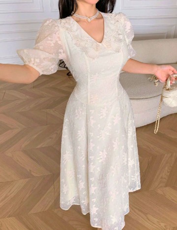 Rochie medie SHEIN, ecru