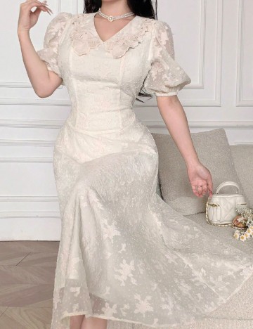 Rochie medie SHEIN, ecru