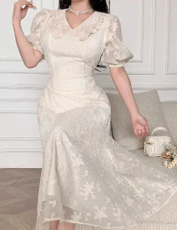 Rochie medie SHEIN, ecru