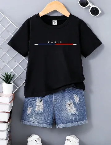 Tricou Shein Kids, negru