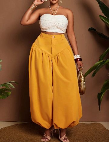 Pantaloni SHEIN CURVE, galben