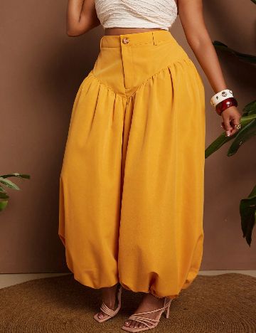 Pantaloni SHEIN CURVE, galben