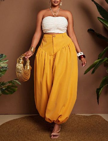 Pantaloni SHEIN CURVE, galben