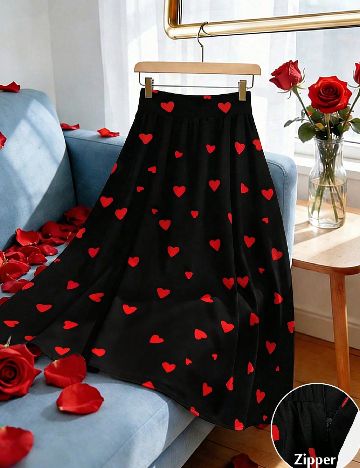Fusta SHEIN CURVE, negru