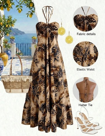 Rochie lunga SHEIN, animal print