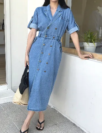 Rochie lunga Dazy, albastru