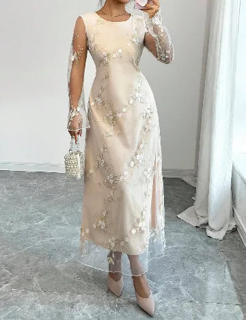 Rochie lunga SHEIN, crem