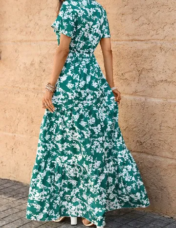 Rochie lunga SHEIN, verde/alb