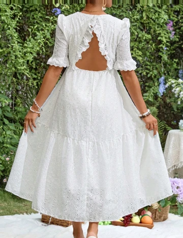 Rochie lunga SHEIN Maternity, alb