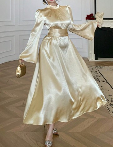 Rochie lunga Dazy, galben