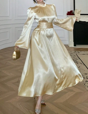 Rochie lunga Dazy, galben