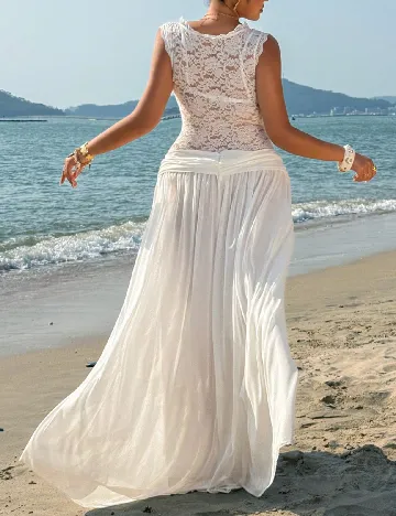 Rochie de plaja SHEIN CURVE, alb