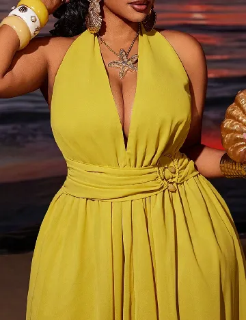 Rochie lunga SHEIN CURVE, mustar