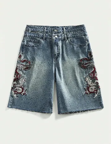 Pantaloni scurti Romwe, albastru
