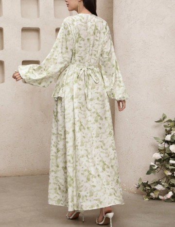 Rochie lunga SHEIN, alb/verde