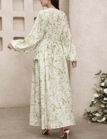 Rochie lunga SHEIN, alb/verde