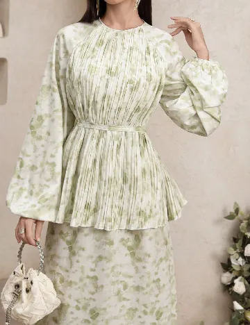 Rochie lunga SHEIN, alb/verde