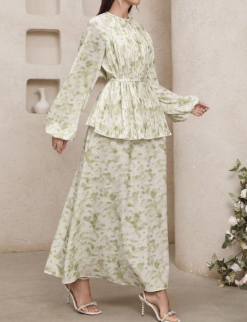 Rochie lunga SHEIN, alb/verde