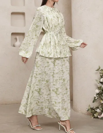Rochie lunga SHEIN, alb/verde