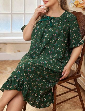 Rochie de noapte SHEIN CURVE, verde