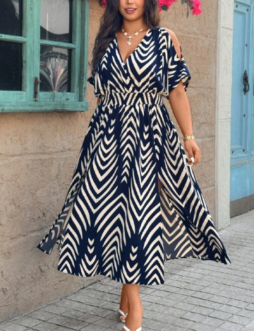 Rochie medie SHEIN CURVE, albastru