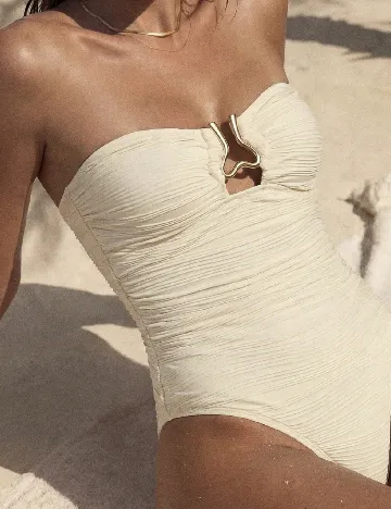 Costum de baie SHEIN, ecru