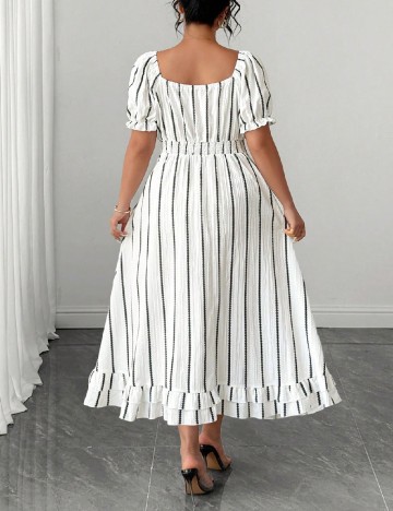 Rochie lunga SHEIN CURVE, alb/negru