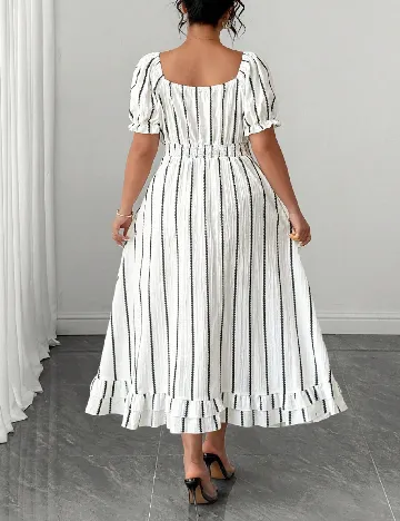Rochie lunga SHEIN CURVE, alb/negru