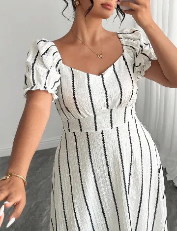 Rochie lunga SHEIN CURVE, alb/negru