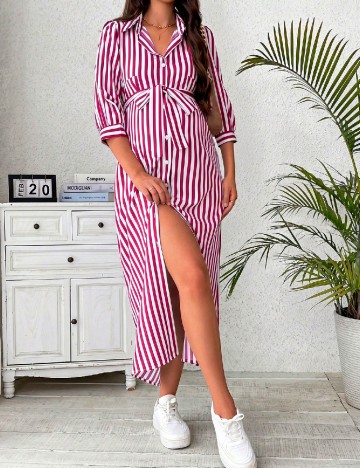 Rochie lunga SHEIN Maternity, magenta