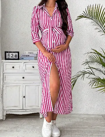 Rochie lunga SHEIN Maternity, magenta