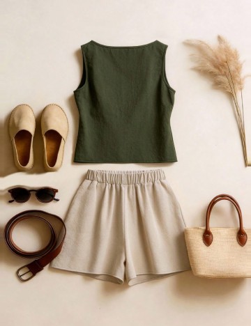 Compleu SHEIN, bej/verde