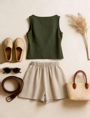 Compleu SHEIN, bej/verde