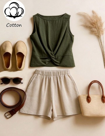 Compleu SHEIN, bej/verde