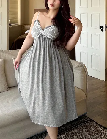 Rochie de noapte Dazy Plus Size, gri