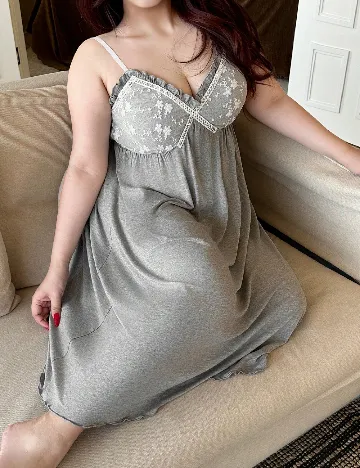 Rochie de noapte Dazy Plus Size, gri