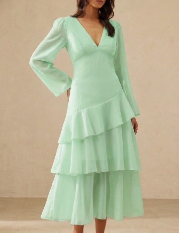 Rochie medie Aveloria, verde