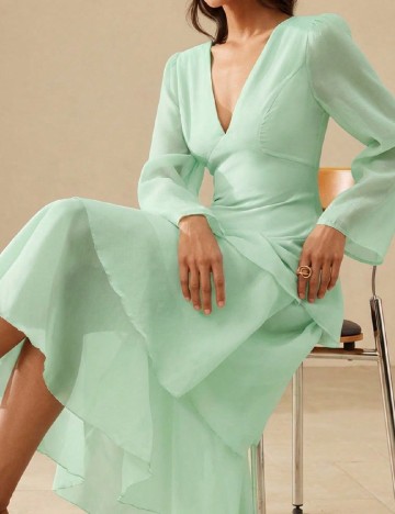 Rochie medie Aveloria, verde